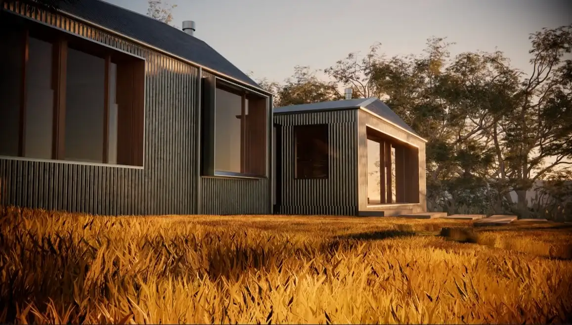 Modern home exterior demonstrating custom architecture